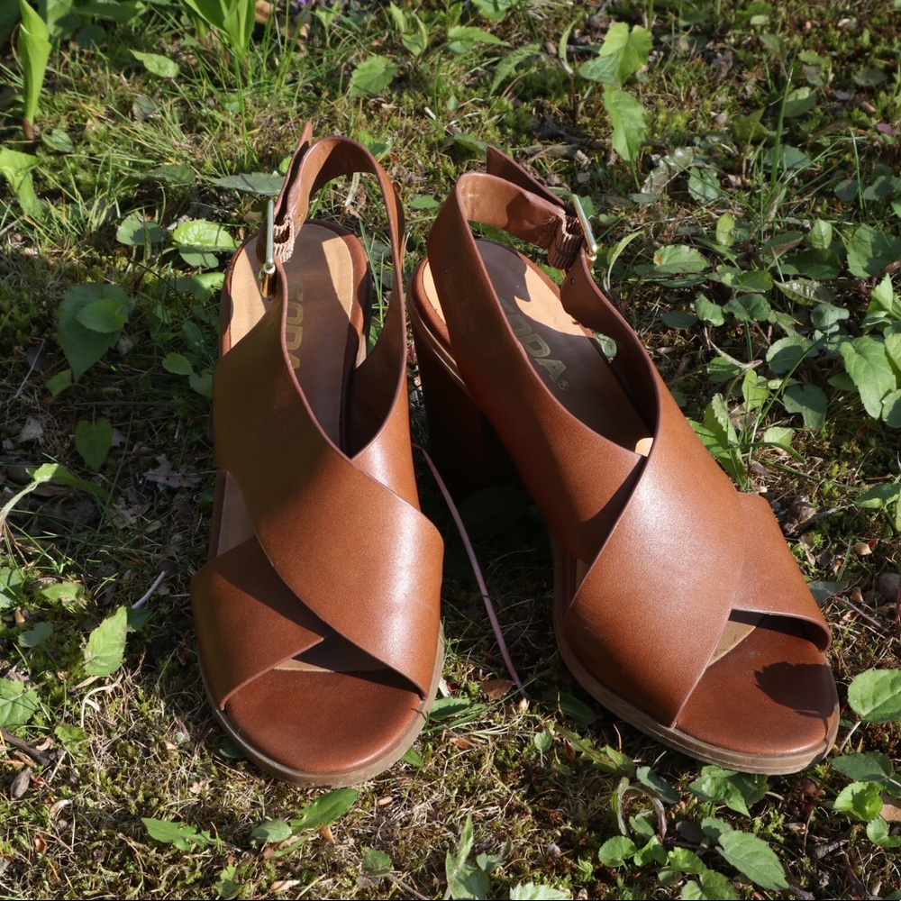 Tan Summer High Heeled Sandals